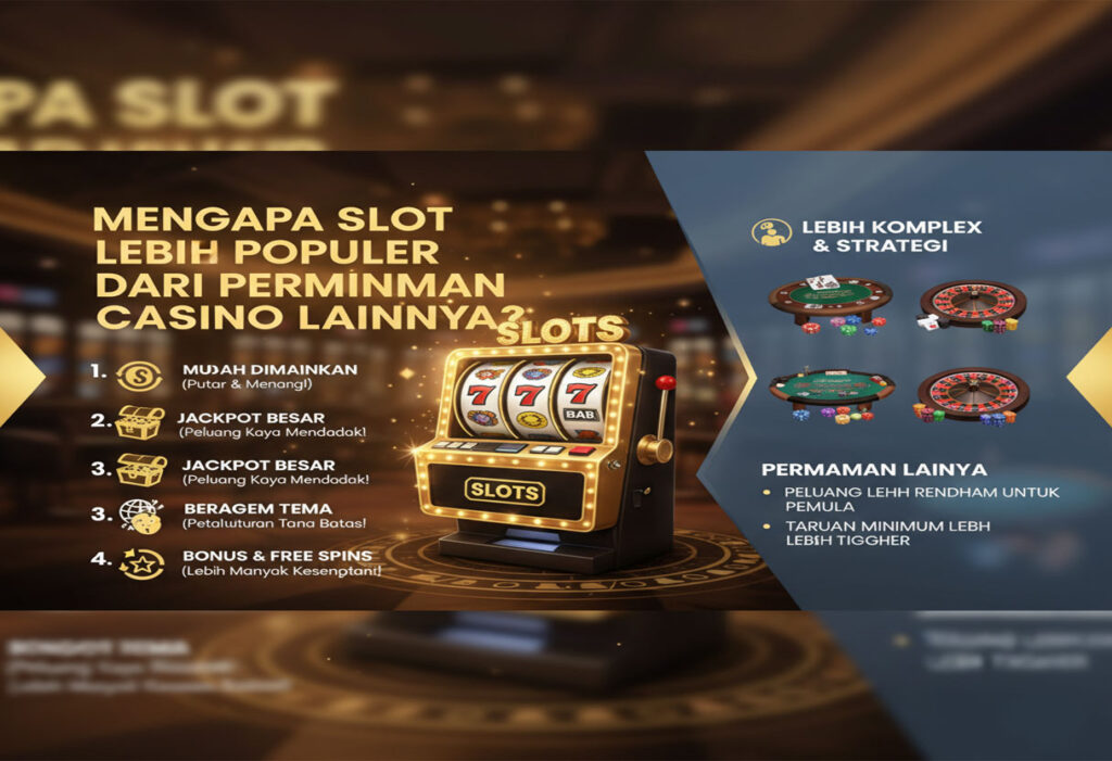 Mengapa Slot Lebih Populer dari Permainan Casino Lainnya?